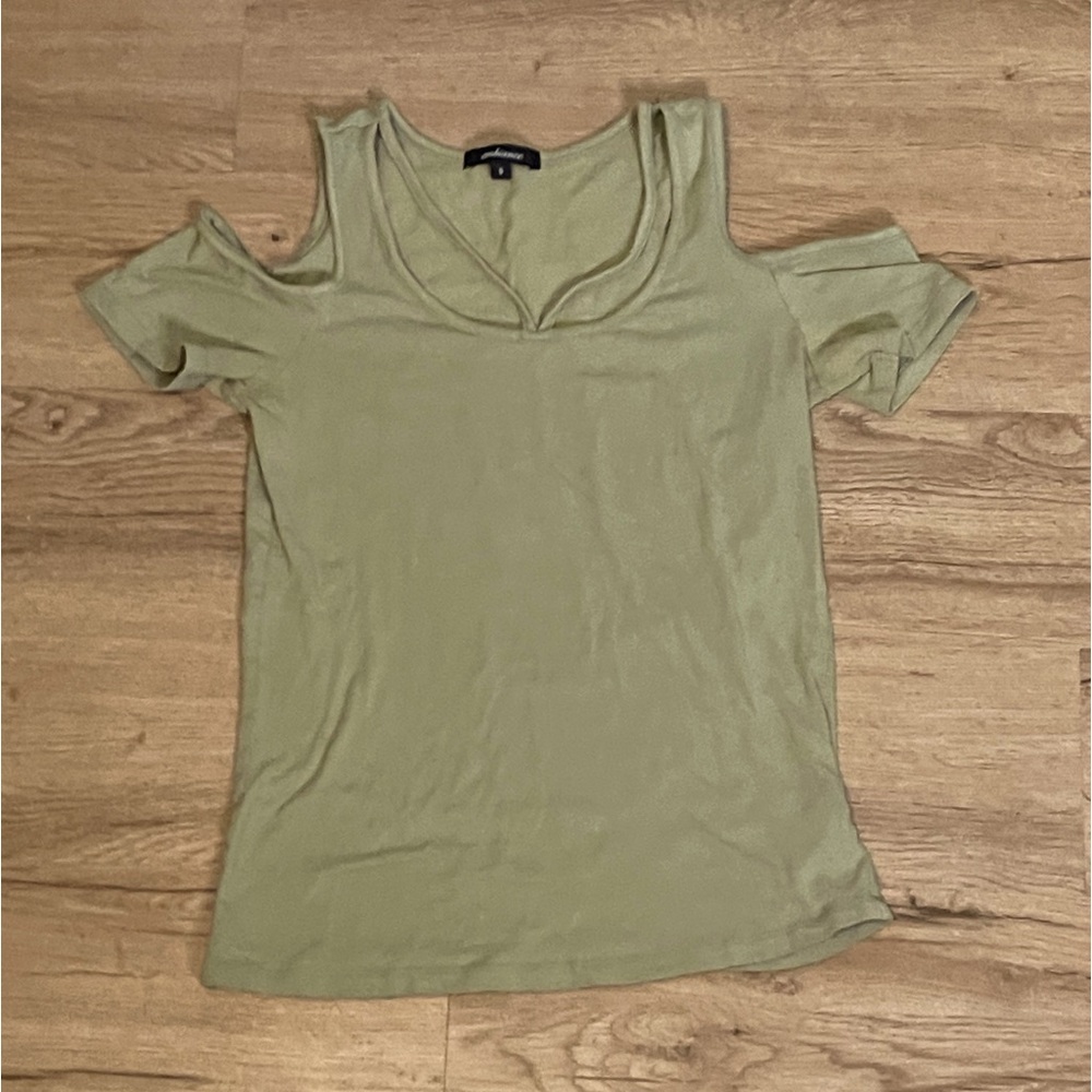 Sage Green Cold Shoulder Athleisure Top